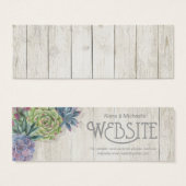 Succulents and Rustic Wood Website Insert ID515 Mini Visitekaartjes (Voorkant /achterkant)