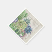 Succulents and Rustic Wood Wedding Border ID515 Servet (Hoek)