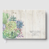 Succulents and Rustic Wood Wedding ID515 Gastenboek (Voorkant)