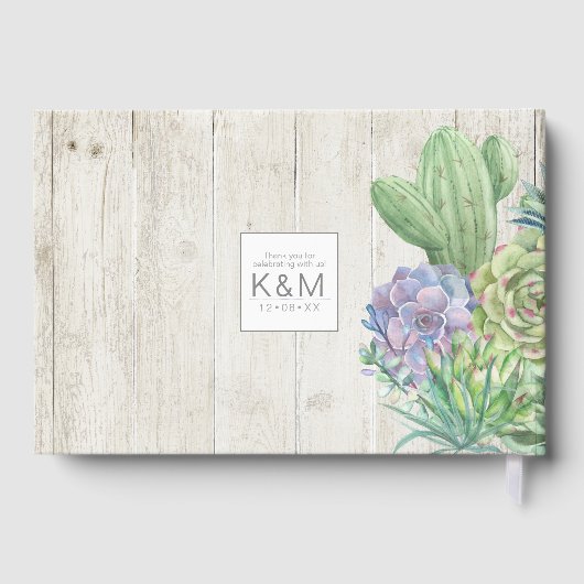 Succulents and Rustic Wood Wedding ID515 Gastenboek (Achterkant)