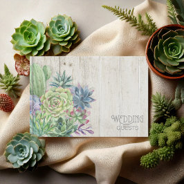 Succulents and Rustic Wood Wedding ID515 Gastenboek
