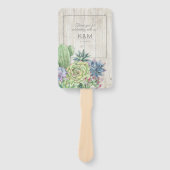 Succulents and Rustic Wood Wedding ID515 Handwaaier (Voorkant)