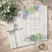 Succulents and Rustic Wood Wedding ID515 Kaart