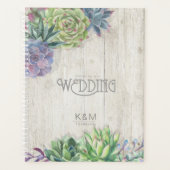 Succulents and Rustic Wood Wedding ID515 Planner (Voorkant)
