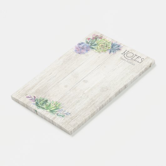 Succulents and Rustic Wood Wedding ID515 Post-it® Notes (Schuin)