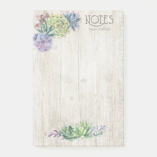 Succulents and Rustic Wood Wedding ID515 Post-it® Notes (Voorkant)