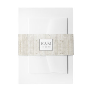 Succulents and Rustic Wood Wedding ID515 Uitnodigingen Wikkel