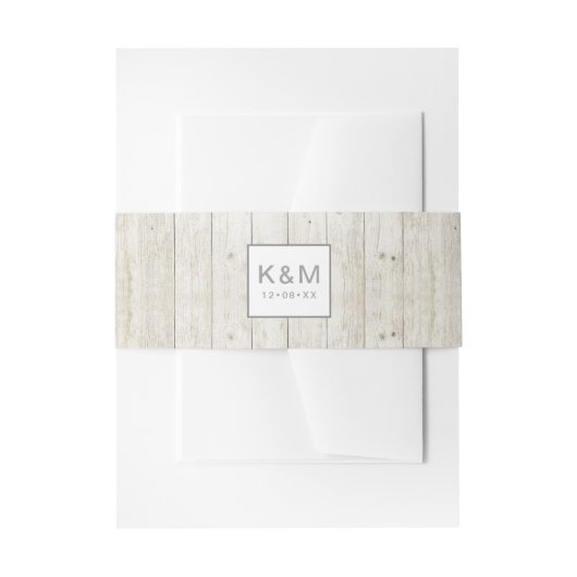 Succulents and Rustic Wood Wedding ID515 Uitnodigingen Wikkel (Voorkant Voorbeeld)