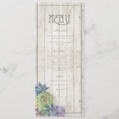Succulents and Rustic Wood Wedding Menu ID515 (Voorkant)