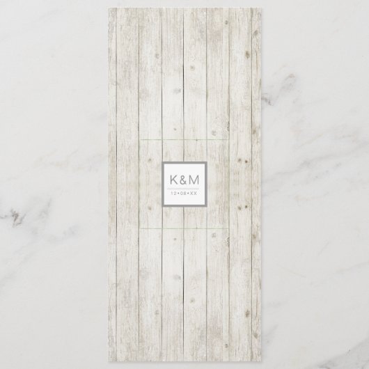 Succulents and Rustic Wood Wedding Menu ID515 (Achterkant)