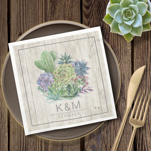 Succulents and Rustic Wood Wedding V2 ID515 Servet