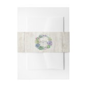 Succulents and Rustic Wood Wedding Wreath ID515 Uitnodigingen Wikkel (Voorkant Voorbeeld)