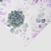 Succulents and Silver Eucalyptus Leaves Greenery Tissuepapier (Detail)