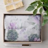 Succulents and Silver Eucalyptus Leaves Greenery Tissuepapier (Geschenk)