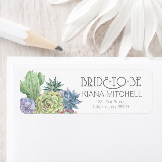 Succulents and Sparkle Bride-to-Be Wedding ID515 Etiket (Insitu)