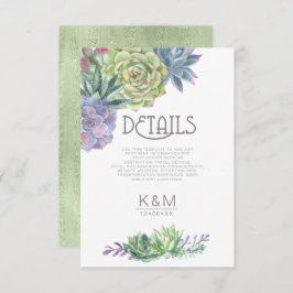 Succulents and Sparkle Details Insert Green ID515 Kaart