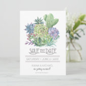 Succulents and Sparkle sparen de Datum Groene ID51 Kaart (Staand voorkant)