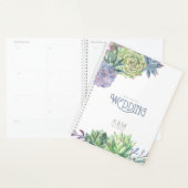 Succulents and Sparkle Wedding Blue ID515 Planner (Display)