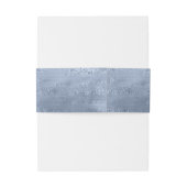 Succulents and Sparkle Wedding Dusty Blue ID515 Uitnodigingen Wikkel (Achterkant Voorbeeld)