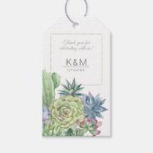 Succulents and Sparkle Wedding Green ID515 Cadeaulabel (Voorkant)