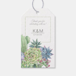 Succulents and Sparkle Wedding Green ID515 Cadeaulabel