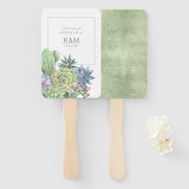 Succulents and Sparkle Wedding Green ID515 Handwaaier
