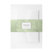 Succulents and Sparkle Wedding Green ID515 Uitnodigingen Wikkel (Voorkant Voorbeeld)