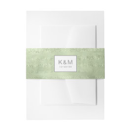 Succulents and Sparkle Wedding Green ID515 Uitnodigingen Wikkel