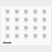 Succulents and Sparkle Wedding ID515 Ronde Sticker (Vel)