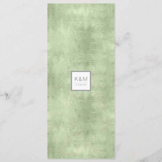 Succulents and Sparkle Wedding Menu Green ID515 (Achterkant)