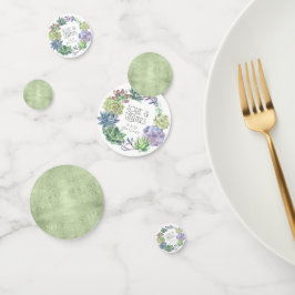 Succulents and Sparkle Wedding Wreath Green ID515 Confetti