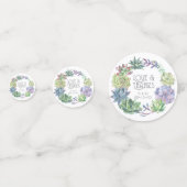 Succulents and Sparkle Wedding Wreath Green ID515 Confetti (Voorkanten)