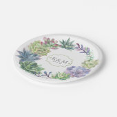 Succulents and Sparkle Wedding Wreath ID515 Papieren Bordje (Gekanteld)