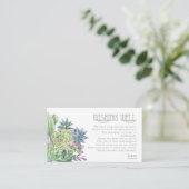 Succulents and Sparkle Wishing Well V3 Green ID515 Informatiekaartje (Staand voorkant)