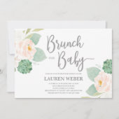 Succulents baby shower brunch meisje Uitnodiging (Voorkant)