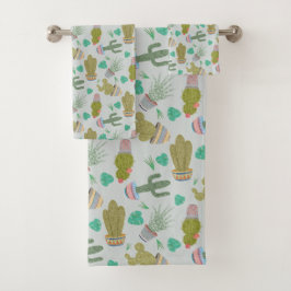 Succulents Bath Towel Set Bad Handdoek