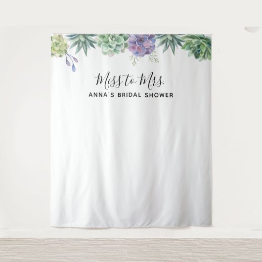 Succulents Bruidsfeest Backdrop Wandkleed (Voorkant)