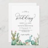 Succulents Cactus Boho Cacti Desert Wedding Kaart (Voorkant / Achterkant)