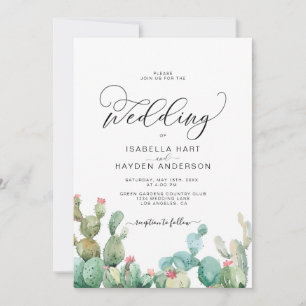 Succulents Cactus Boho Cacti Desert Wedding Kaart