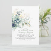 Succulents Celebration of Life Memorial Funeral Kaart (Staand voorkant)