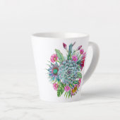 Succulents Echeveria Cactus Flowers Latte Mok (Rechterhoek)