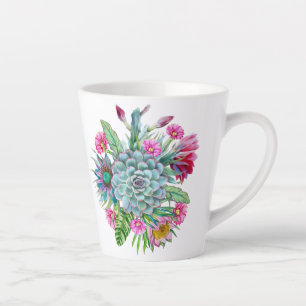 Succulents Echeveria Cactus Flowers Latte Mok