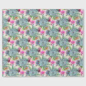 Succulents Echeveria Cactus Flowers Pattern Cadeaupapier (Vlak)