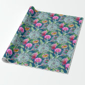 Succulents Echeveria Cactus Flowers Pattern Cadeaupapier (Uitgerold)