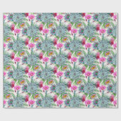 Succulents Echeveria Cactus Flowers Pattern Cadeaupapier (Vlak)