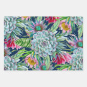 Succulents Echeveria Cactus Flowers Pattern Inpakpapier Vel (Voorkant 3)