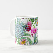 Succulents Echeveria Cactus Flowers Pattern Koffiemok (Voorkant links)