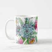 Succulents Echeveria Cactus Flowers Pattern Koffiemok (Links)