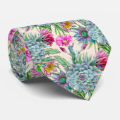 Succulents Echeveria Cactus Flowers Pattern Stropdas (Opgerold)