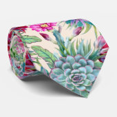 Succulents Echeveria Cactus Flowers Pattern Stropdas (Opgerold)